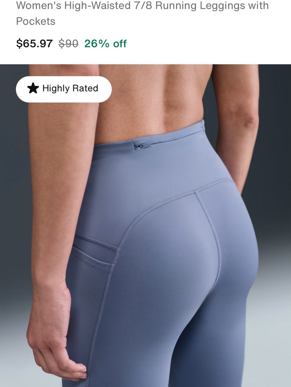 Nike Swift High Waist 7/8 Running Leggings - Picture 4 of 10